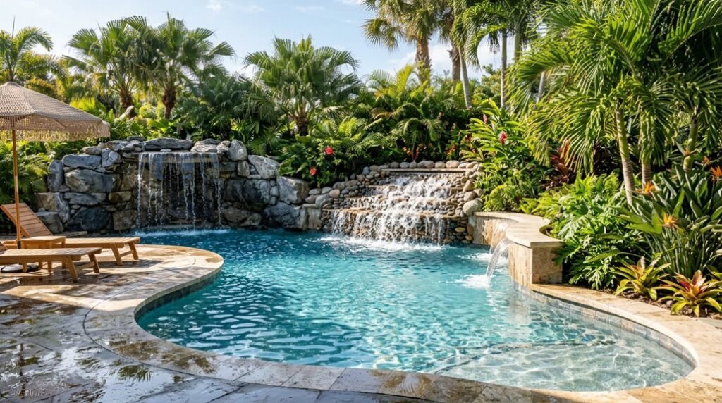 small pool waterfall ideas for backyard transformations
