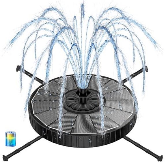 solar powered bird bath pump with battery