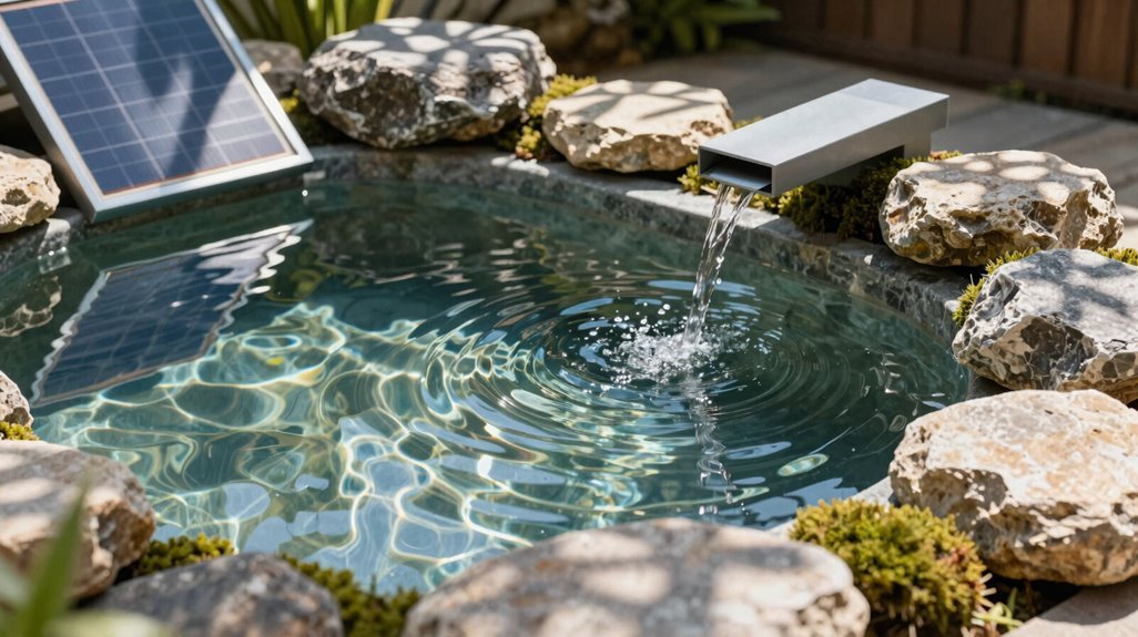 solar powered fountain battery backup