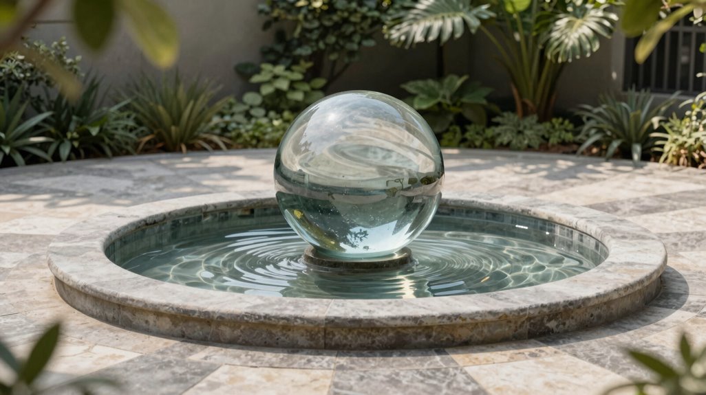 5 Yard Fountain Ideas for a Tranquil Backyard 1 sphere fountain tranquil simple modern focal