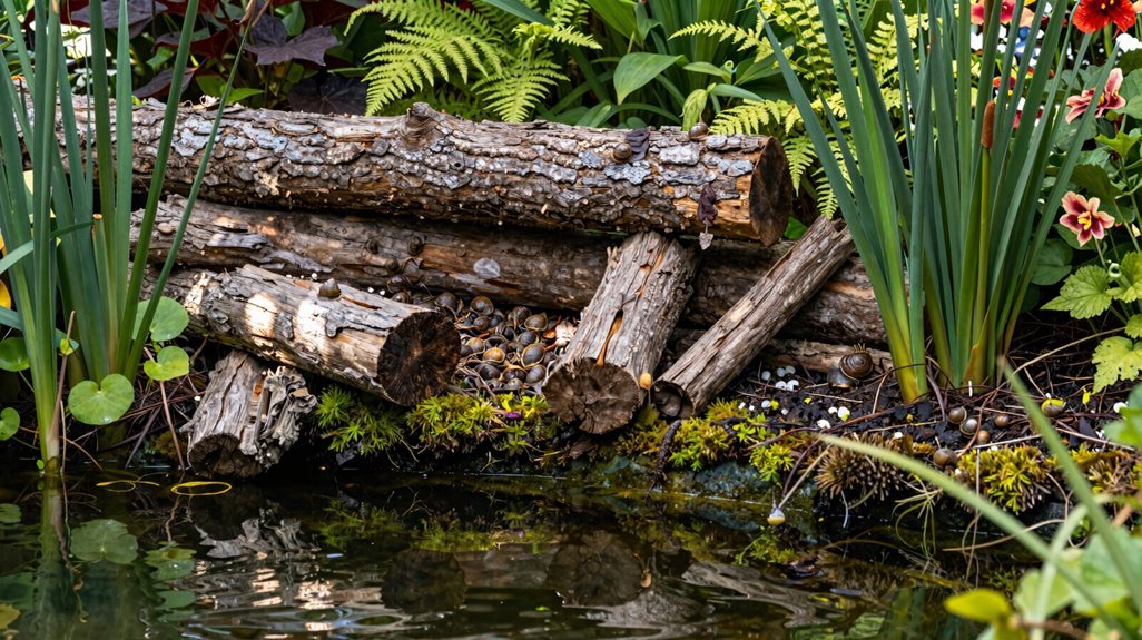 stacked deadwood wildlife habitat boundary