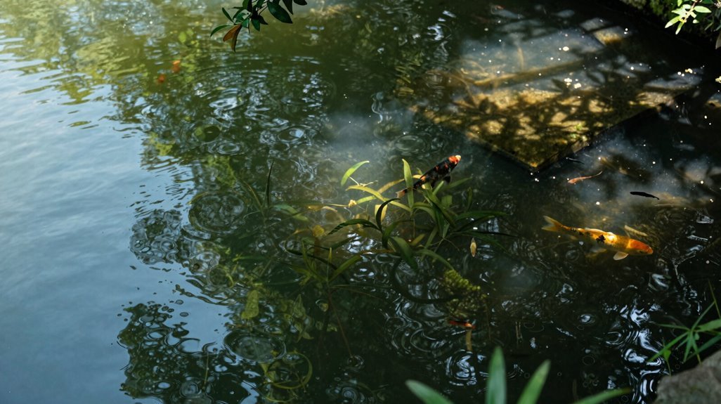 strategic shade protects koi predators