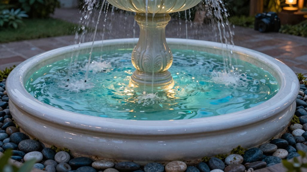 submersible leds illuminate fountain gracefully