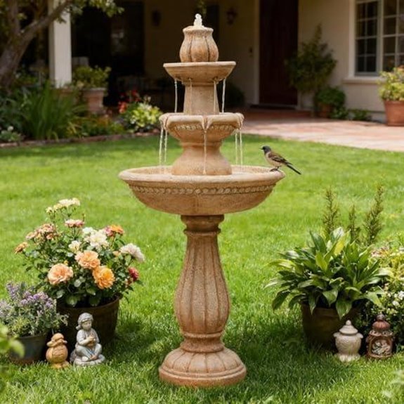 sunlinua 3 tier fountain with leds