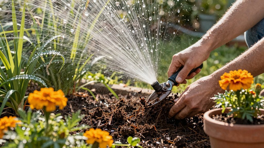 sunlit drainage zones with irrigation