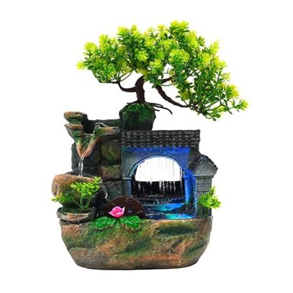 tabletop waterfall fountain with leds