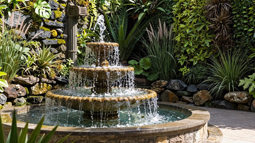 tiered fountain vertical interest compact