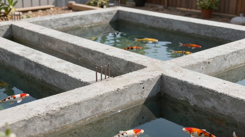 5 Koi Carp Pond Ideas for Your Backyard 1 tiered koi pond concrete construction