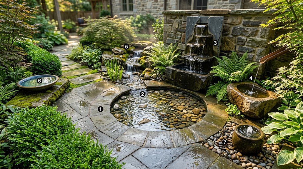 tiny backyard water feature ideas