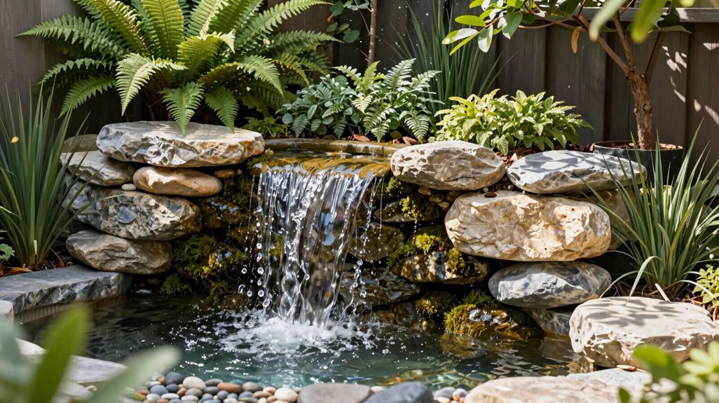 Retaining Wall Waterfall Ideas: 7 Designs for Your Backyard 6 tiny yard waterfall with compact wall design