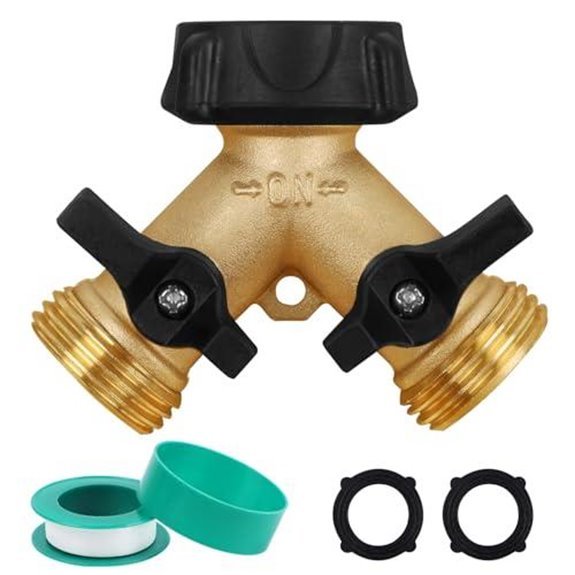 two way brass hose splitter