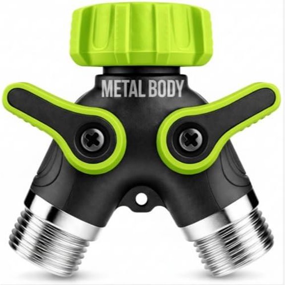 two way garden hose splitter