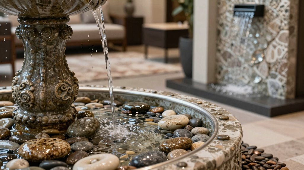 7 Indoor Fountain Ideas to Transform Your Space 2 whispers of fountain placement implied
