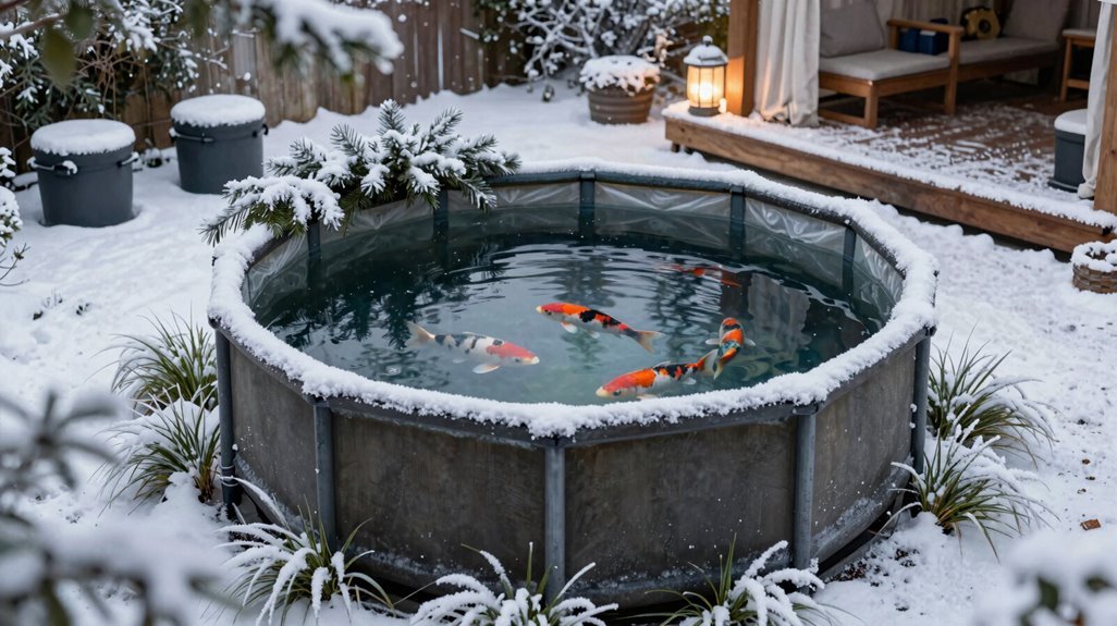 winterize above ground koi pond